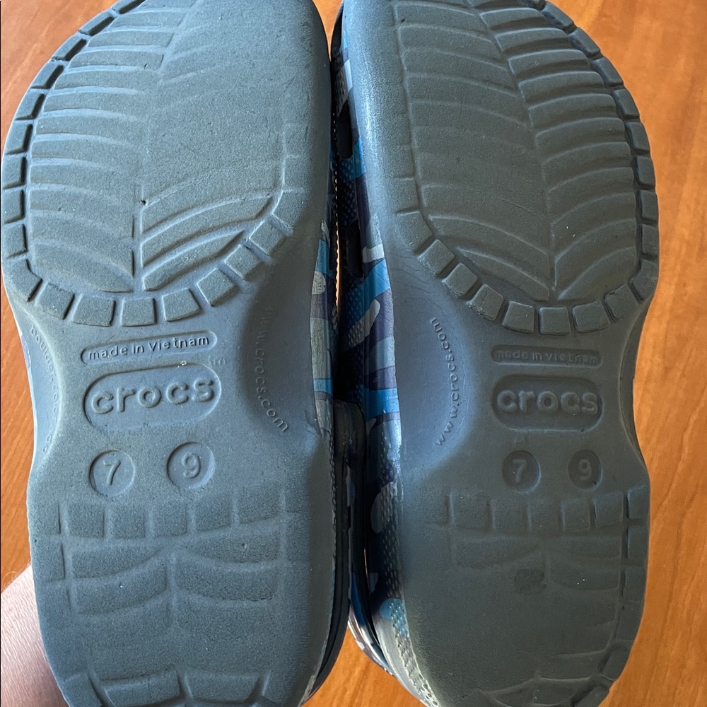 Crocs camouflage blue, navy, gray men size 7 - Picture 4 of 7